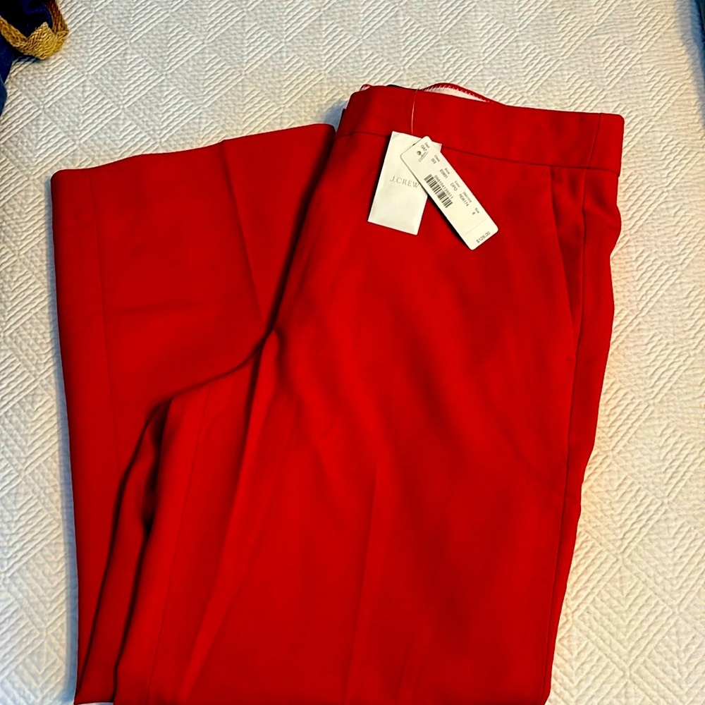 J Crew red wide leg pants